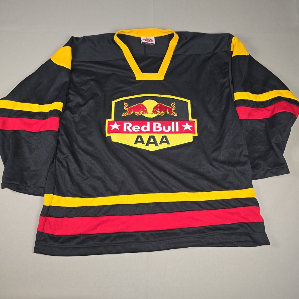 Rare Red Bull AAA Hockey Jersey Mens Large K1 Sportswear Black Energy Drink